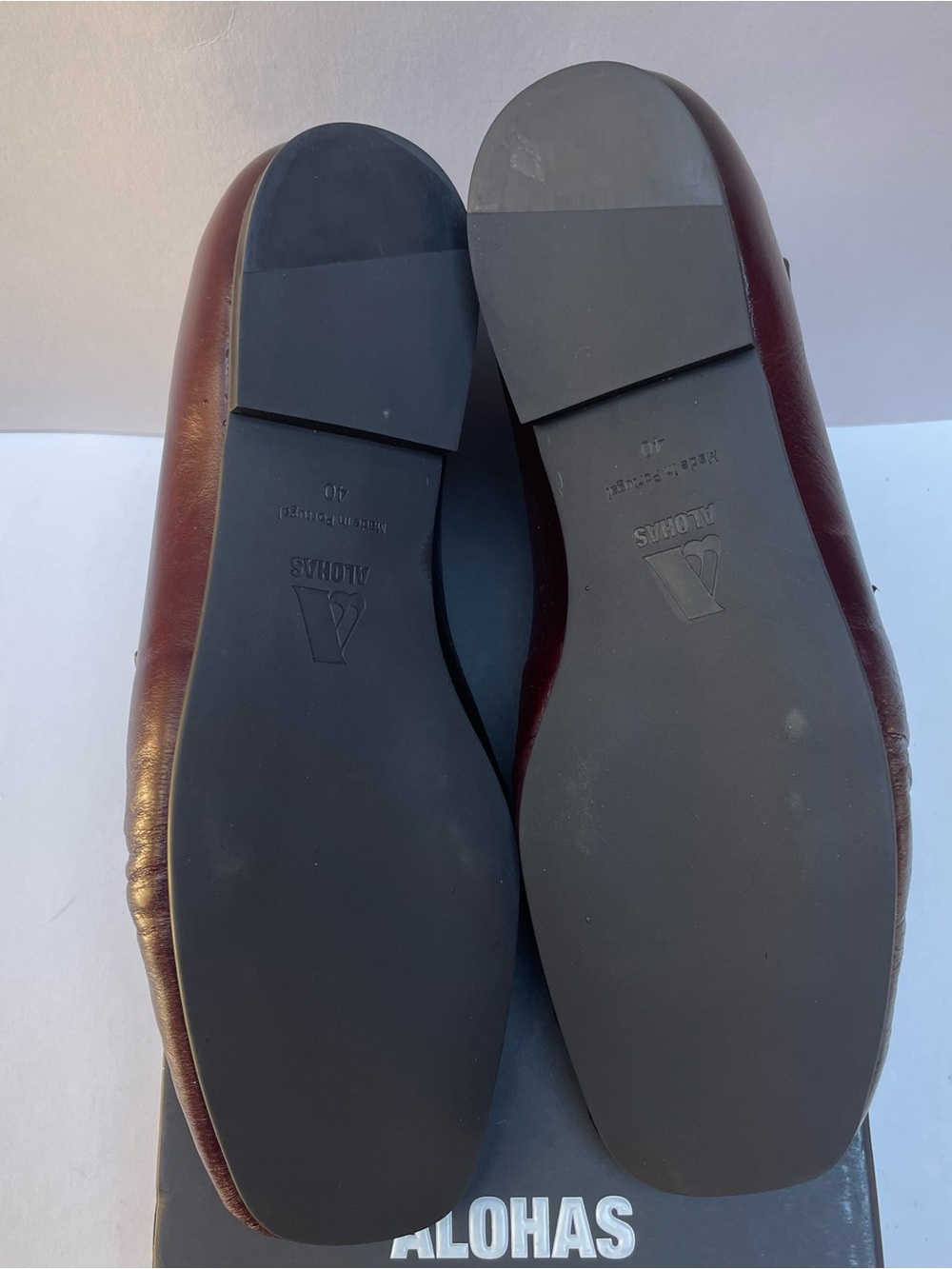 Alohas Aven  Rift Burgundy Leather Penny Loafers New In Box - Picture 7 of 8